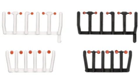 - 80 Signallicher orangetransparent mit schwarzen und weißen Sockeln, je 20x groß und klein, orange, 1:87, Herpa
