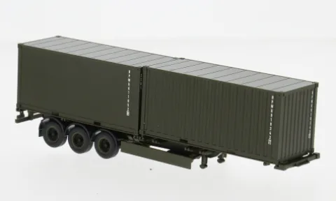 - Containerauflieger 3achs mit 2 x 20 ft. Container, Bundeswehr, 1:87, Herpa Military