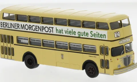 Büssing D2U Doppeldecker, 1960, BVG - Berliner Morgenpost, 1:87, Brekina