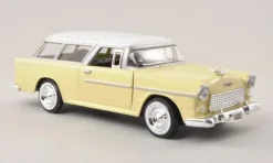 Chevrolet Bel Air Nomad, hellgelb/weiss, 1955, 1:24, Motormax