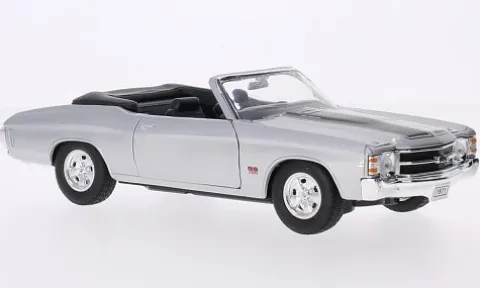 Chevrolet Chevelle SS 454 Convertible, silber/schwarz, 1971, 1:24, Welly