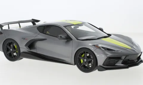 Chevrolet Corvette C8 Stingray IMSA GTLM Championship Edition, grau/gelb, 1:18, Top Speed