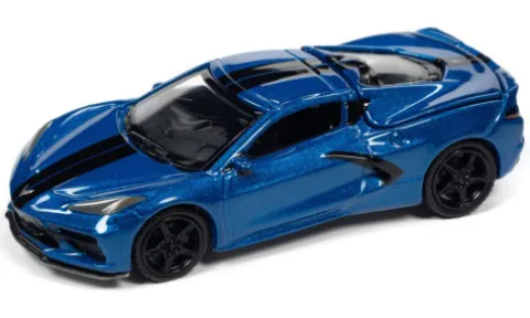 Chevrolet Corvette (C8) Stingray, blau, 2020, 1:64, Auto World