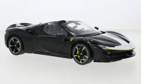 Ferrari SF90 Stradale, schwarz/weiss, 1:18, Bburago