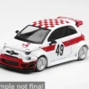 Fiat 595 Abarth LB-Works x ABAS Works, weiss/rot, 2026, #49, 1:64, Mini GT