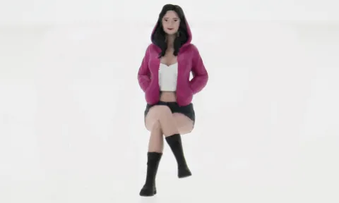 Figur Mathilda, pink/grey, 1:24, Atlantic
