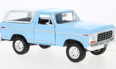 Ford Bronco Custom, hellblau/weiss, 1978, 1:24, Motormax