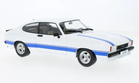 Ford Capri MK II X-Pack, weiss/blau, 1975, 1:18, MCG