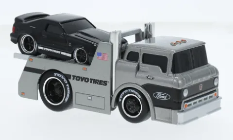 Ford C600 Flatbed, silber/schwarz, 1966, 1:64, Maisto