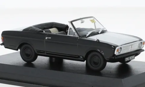 Ford Cortina MK II Crayford Convertible, schwarz/silber, 1:43, Oxford