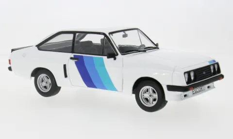 Ford Escort MK II RS 2000 X-Pack, weiss/Dekor, 1977, 1:18, MCG