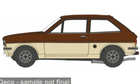 Ford Fiesta MK I, beige/dunkelrot, 1:76, Oxford
