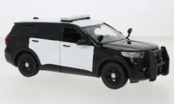 Ford Police Interceptor Utility, schwarz/weiss, 2022, 1:24, Motormax