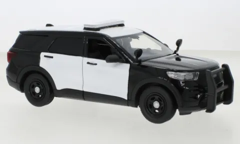 Ford Police Interceptor Utility, schwarz/weiss, 2022, 1:24, Motormax