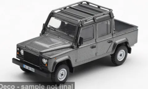 Land Rover Defender 110 Crew Cab with English Blister Packaging, dunkelgrau, 2012, James Bond 007 – Skyfall, 1:64, Mini GT