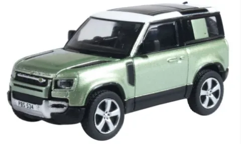 Land Rover Defender 90 (L663), hellgrün/weiss, 2020, 1:76, Oxford