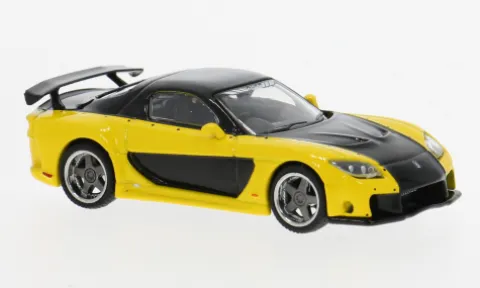 Mazda RX-7, gelb/schwarz, 1:64, Tarmac Works