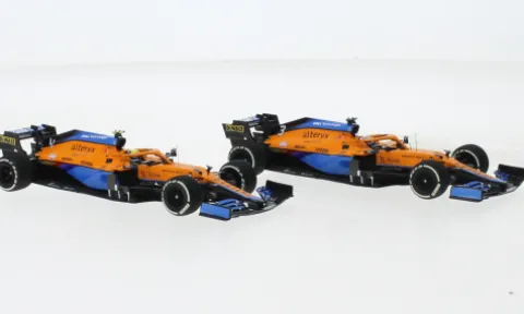 McLaren 2er Set: MCL35M, Formel 1, GP Italien, 2021, McLaren F1 Team, #3 + 4, D.Ricciardo/L.Norris, 1:43, Minichamps