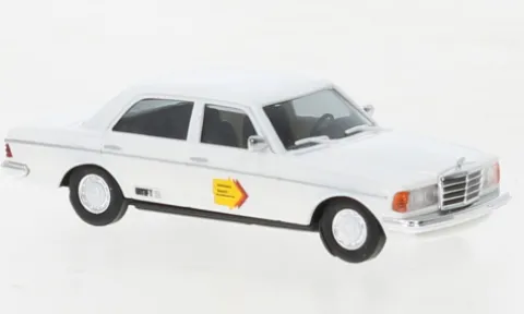 Mercedes W123 Limousine, weiss, 1977, Methanol Benzin Antrieb 1979, 1:87, Busch