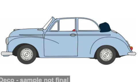 Morris Minor Soft Top, hellblau/weiss, 1:76, Oxford