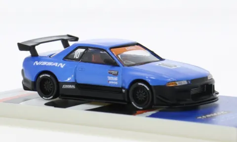 Nissan Skyline (R32) (Tarmac Works 10th Anniversary), blau/schwarz, 1:64, Tarmac Works