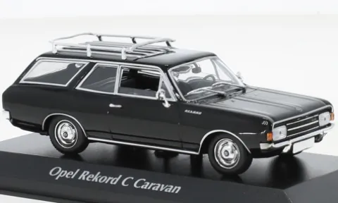 Opel Rekord C Caravan, schwarz, 1968, 1:43, Maxichamps