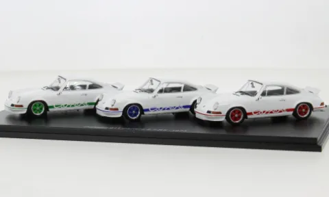 Porsche 3er-Set: 50 Jahre Porsche 911 Carrera 2.7 RS, weiss, 1:43, Schuco