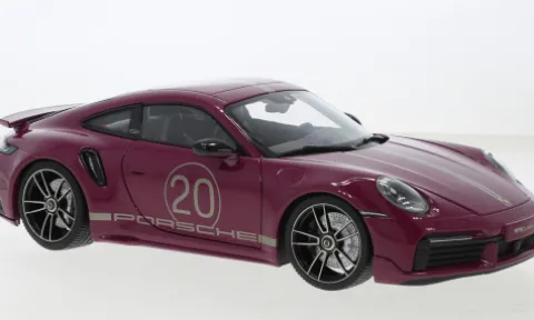Porsche 911 (992) Turbo S Sport Design, dunkelrot, 2021, 1:18, Minichamps