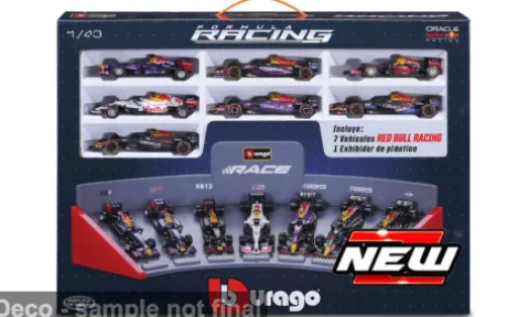 Red Bull 7 Car Set: Red Bull Racing + Max Verstappen, 1:43, Bburago