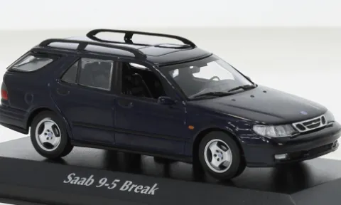 Saab 9-5 Break, dunkelblau, 1999, 1:43, Maxichamps