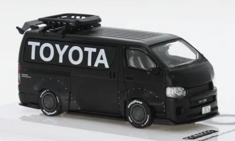 Toyota Hiace Widebody, schwarz, 1:64, Tarmac Works