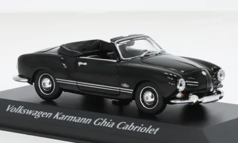 VW Karmann Ghia Cabriolet, schwarz, 1955, 1:43, Minichamps