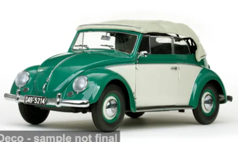 VW Käfer Cabriolet, dunkelgrün, 1949, 1:12, Sun Star