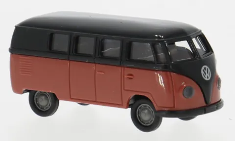 VW T1a Kombi, schwarz/rot, 1950, 1:87, Brekina