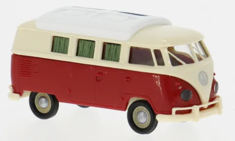 VW T1b Camper, hellbeige/rot, 1960, 1:87, Brekina