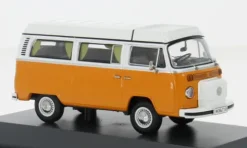 VW T2b Campingbus, orange/weiss, 1:43, Schuco