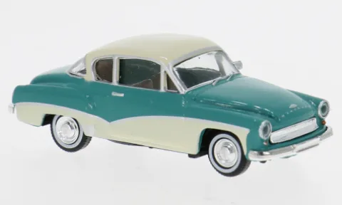 Wartburg 311 Coupe, grün/hellblau, 1959, 1:87, Brekina